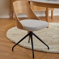 Chaise de salle à manger pivotable Lucy - beige/placage de chêne