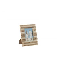 Cadre lignes paulownia bois naturel/blanc small