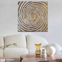 Handie Peinture à l'huile décorative | Cadre en bois | 50 x 50 cm