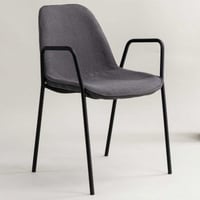 Chaise de salle à manger Klädesholmen - acier noir et tissu gris foncé - 60x56x80 cm