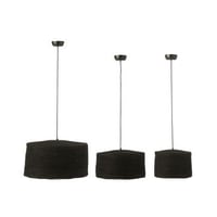 Set de 3 lampes suspendues moonj jonc noir