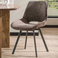 Chaise de salle à manger pivotable Nuria - tissu chenille taupe