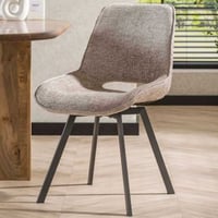 Chaise de salle à manger pivotante Nuria - tissu chenille sable