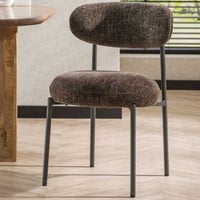 Chaise de salle à manger Rondo - 52x57x81cm - tissu marron