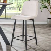 Chaise de bar Rock - 45x50x99cm - corduroy blanc