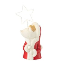 Père noël led etoile resin blanc/rouge large