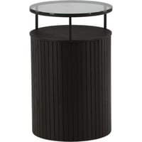 Table d'appoint Bovall Venture Design - Noir Métal & Verre Ø 37 cm