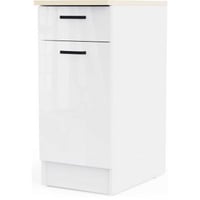 Meuble de cuisine Bianco - 40x60x90cm - 1 porte & 1 tiroir - blanc brillant