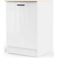 Meuble de cuisine Bianco - 60x60x90cm - 1 porte - blanc brillant