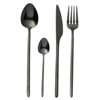 Box couverts c 24 pieces acier inoxydable brillant noir