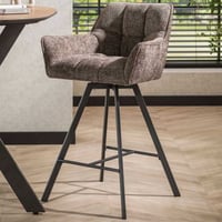 Tabouret de bar Aster - 56x52x95cm - pivotant - taupe