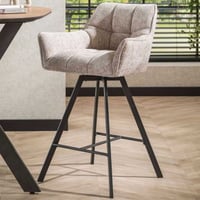 Tabouret de bar Aster - 56x52x95cm - pivotant - sable