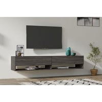 Meuble TV Woody Fashion |100% mélaminé| Anthracite | Flottant