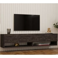 Meuble TV Woody Fashion |100% mélaminé| Anthracite | Flottant