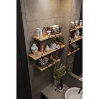 Etagère murale en bois rustique | Woody Fashion | 100% Solid Wood | Metal Brackets | Gold Black