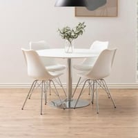 Chaise coquille Irma - blanc/chrome 