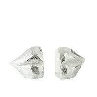 Set de 2 serre-livre levres miroir resine argent