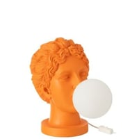 Lampe femme tete resine orange
