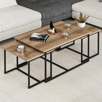 Levada Table gigogne (3 pièces) | 100 % MÉLAMINE | Noyer