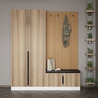 Meuble de vestiaire - 100% mélaminé - Noyer