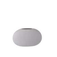 Vase ovale plat ceramique mauve clair