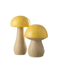 Set 2 champignon exterieur mgo jaune