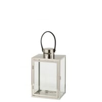Lanterne rectangulaire metal/verre argent