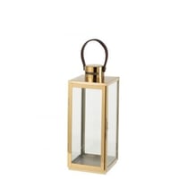 Lanterne carree metal/verre or
