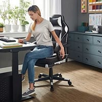 Siège de bureau ergonomique - noir/blanc, capacité de charge de 150 kg
