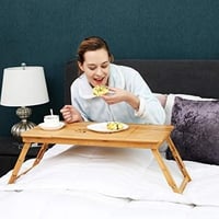  Bureau pour ordinateur portable en bambou - Ergonomique, rafraîchissant, portable - 72 x (21-29) x 35 cm