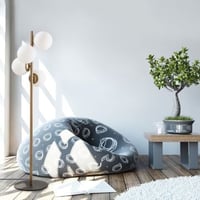 Lampadaire Sheen - Ø32x130cm - métal & verre - or/blanc