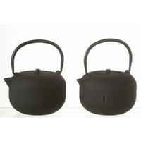 Boite 1 theiere metal noir assortiment de 2