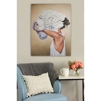 Peinture sur toile Bractée - Cadre 100% bois - 70 x 100 cm - Multicolore