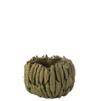 Vase botanica petits pois large argile vert