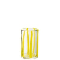 Verre a boire rayures verre transparent/jaune