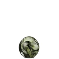 Presse papier tornado rond verre transparent/marron small