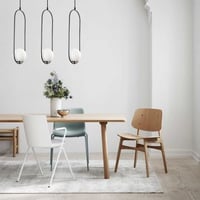 Lampe suspendue Nitid - 70x15x146cm - verre et métal - noir