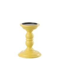 Bougeoir haltère bois de manguier jaune