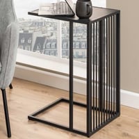 Table d'appoint en marbre noir, base en fil métallique, 35x43x63 cm