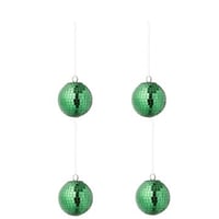 Boite de 4 boule de noël miroir verre vert small
