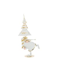 Père noël led arbre fer doré/blanc small