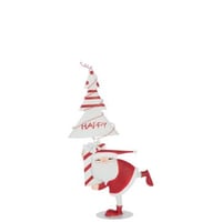 Père noël led arbre fer rouge noël/blanc small