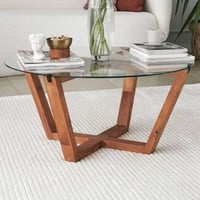 Lotus Table basse | VERRE TREMPÉ | Bois