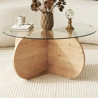 Bubble Table basse | VERRE TREMPÉ | Chêne saphir