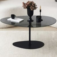 Porto Table basse | VERRE TREMPÉ | Gris foncé, noir