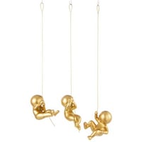 Decoration murale marcel poudre de chaux doré assortiment de 3