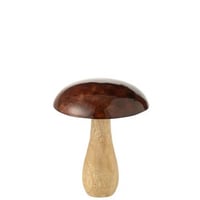 Champignon brillant bois de manguier naturel/marron small