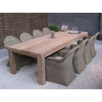 Table de jardin Darwin Emob - Teck recyclé 300x110 cm - Brun