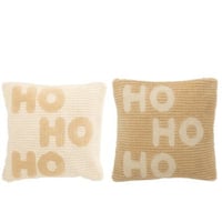 Coussin hohoho polyester blanc/beige assortiment de 2