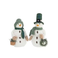 Bonhomme de neige garçon/girl polyester blanc/vert foncé assortiment de 2